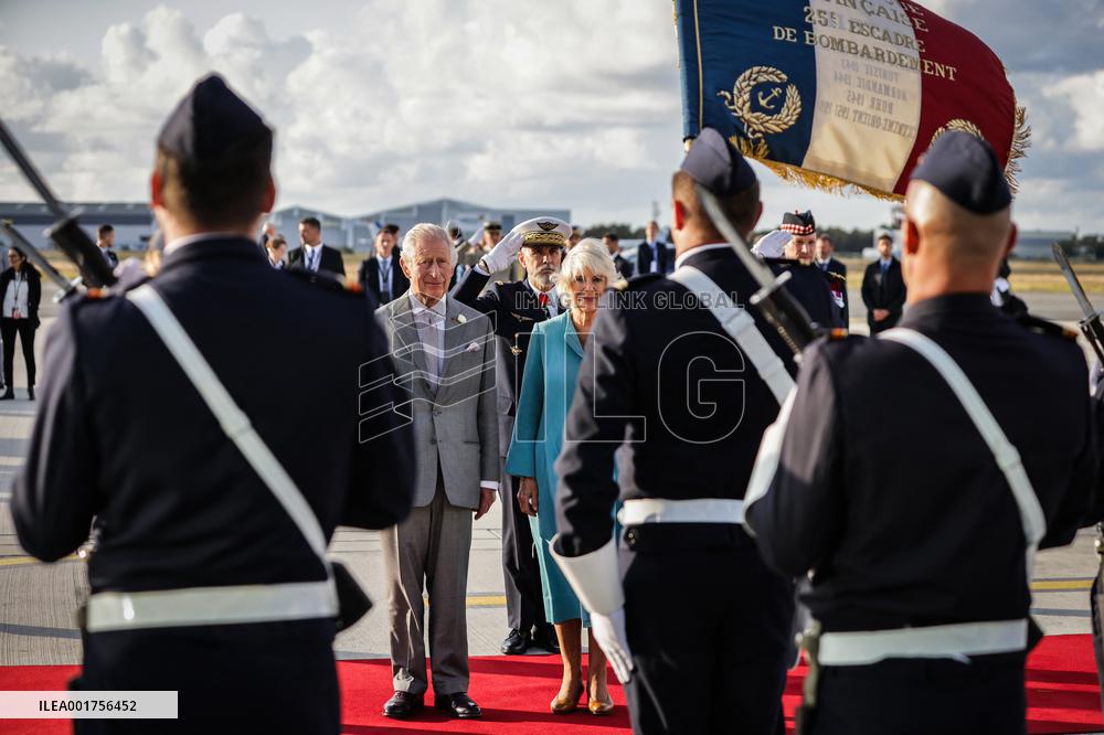 King Charles Visit To France - At Bordeaux Merignac Airport