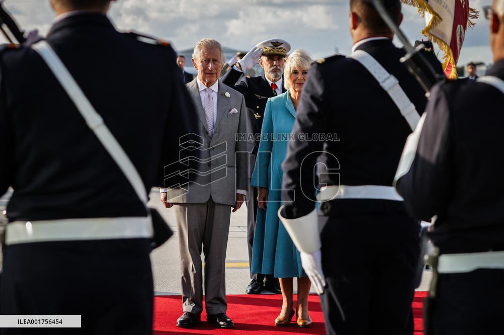King Charles Visit To France - At Bordeaux Merignac Airport