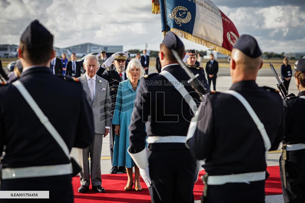 King Charles Visit To France - At Bordeaux Merignac Airport