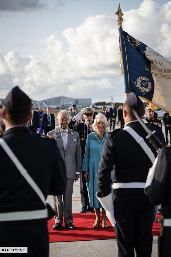 King Charles Visit To France - At Bordeaux Merignac Airport