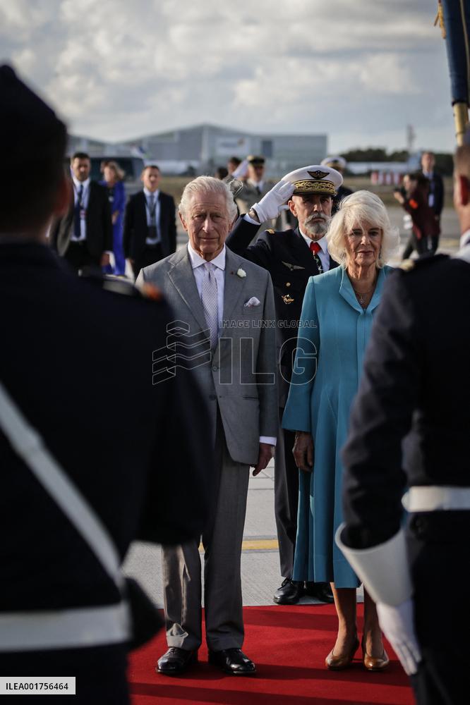 King Charles Visit To France - At Bordeaux Merignac Airport