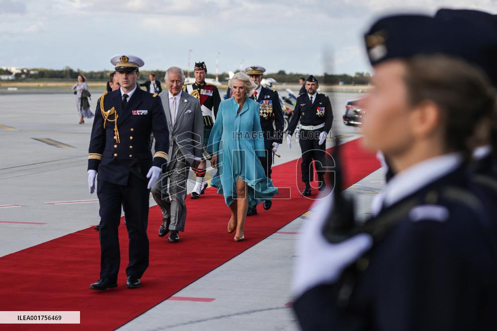 King Charles Visit To France - At Bordeaux Merignac Airport