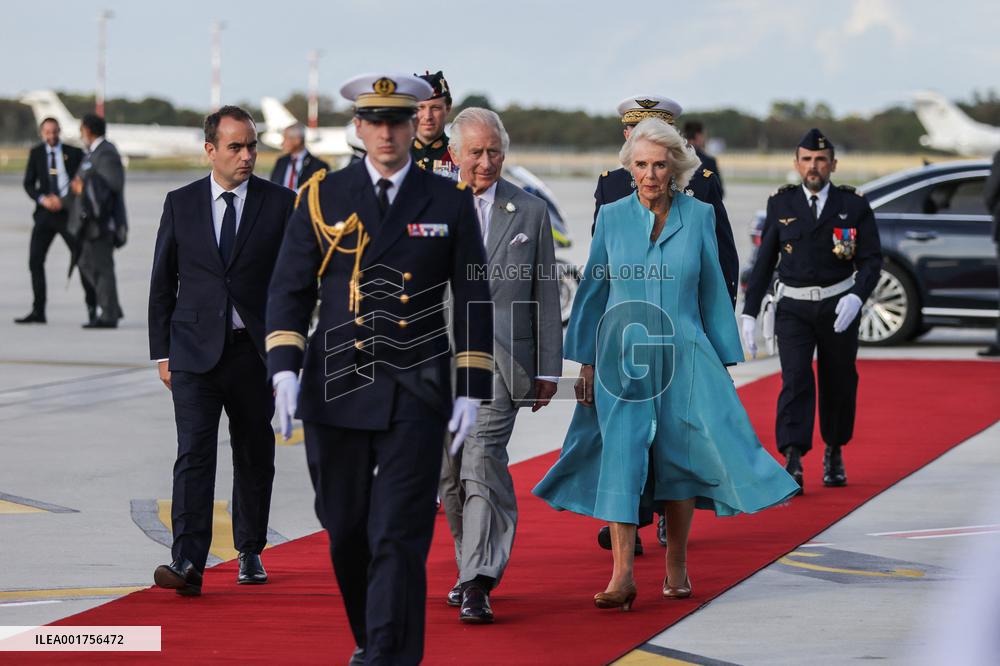 King Charles Visit To France - At Bordeaux Merignac Airport