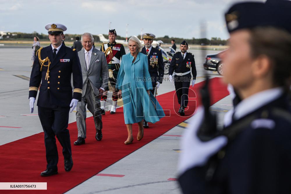King Charles Visit To France - At Bordeaux Merignac Airport