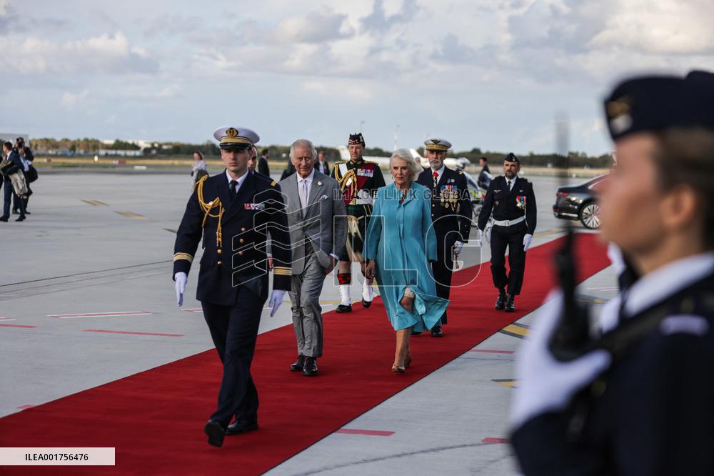 King Charles Visit To France - At Bordeaux Merignac Airport