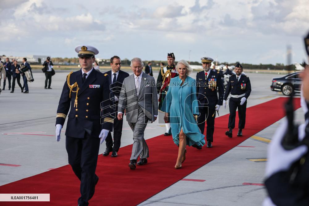 King Charles Visit To France - At Bordeaux Merignac Airport