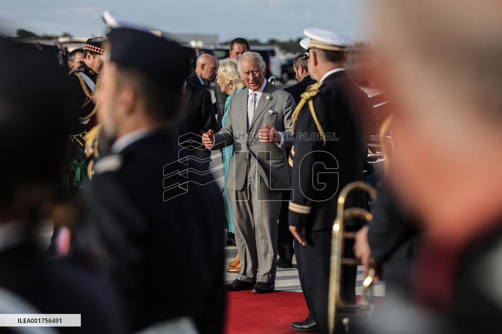 King Charles Visit To France - At Bordeaux Merignac Airport