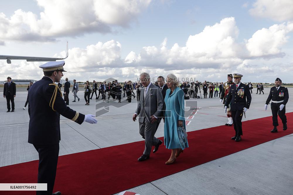 King Charles Visit To France - At Bordeaux Merignac Airport