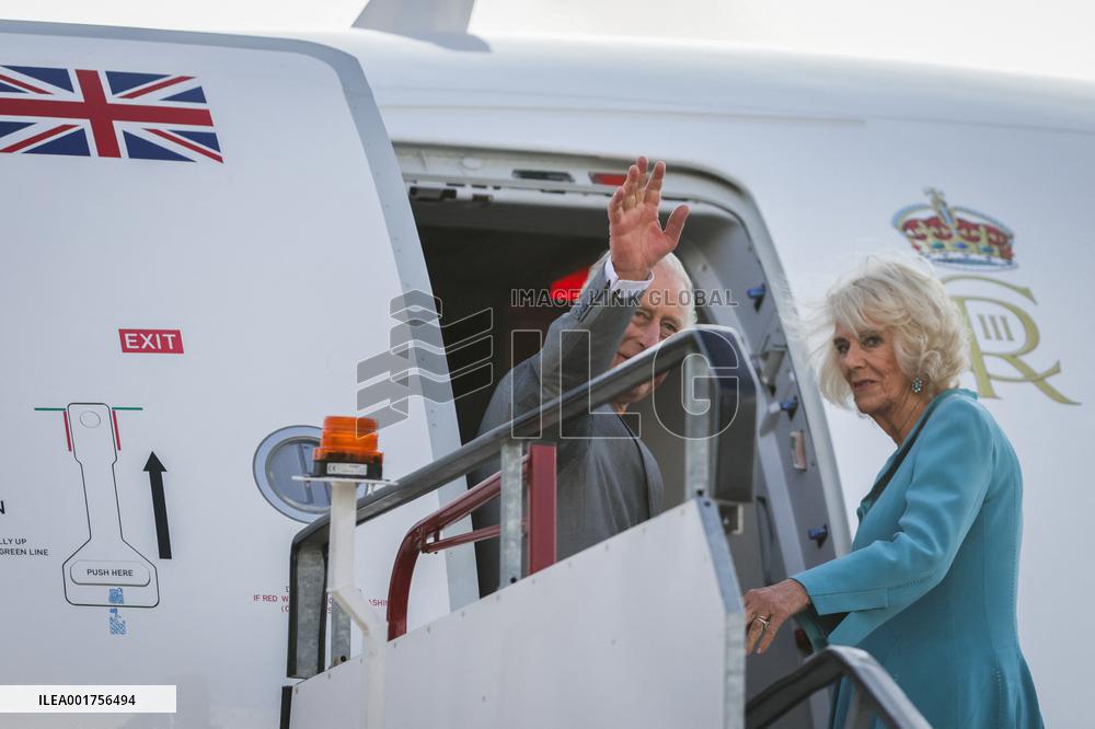 King Charles Visit To France - At Bordeaux Merignac Airport