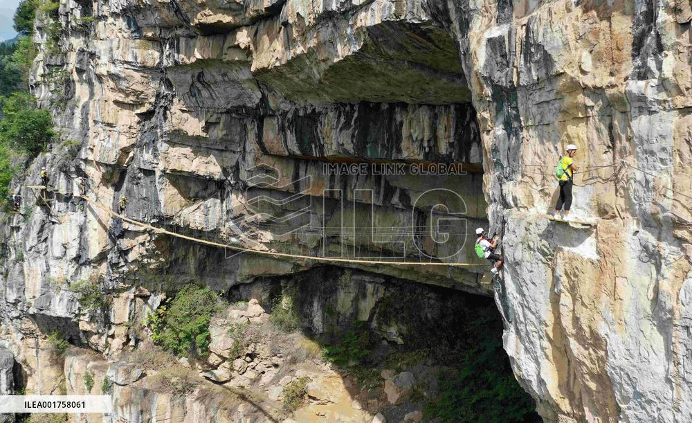 Rock Climbers Experience Via Ferrata Climbing