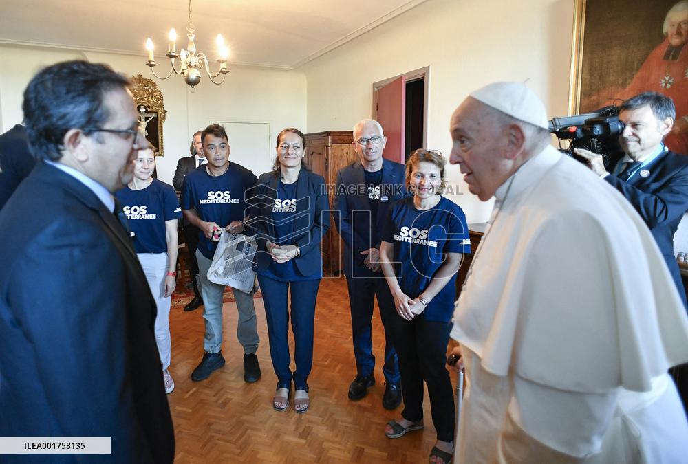 Pope Francis Visits Marseille - Meeting With SOS Mediterranee