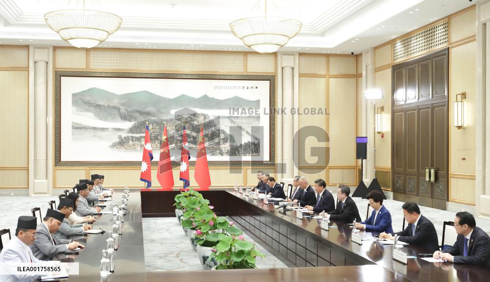CHINA-ZHEJIANG-HANGZHOU-XI JINPING-NEPALESE PM-MEETING (CN)