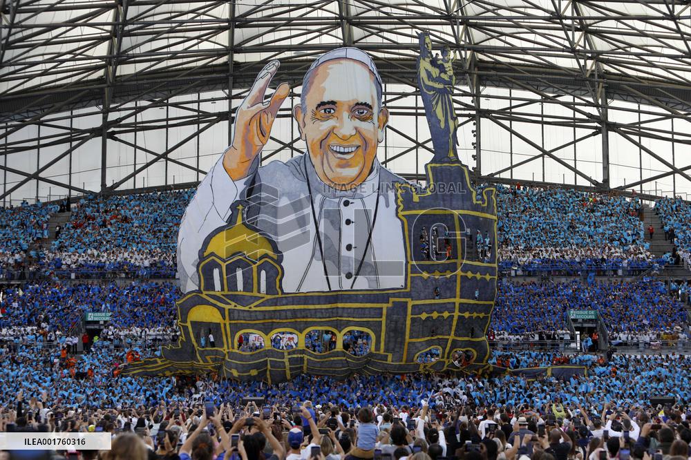 Pope Francis Visits Marseille - Mass at the Velodrome stadium