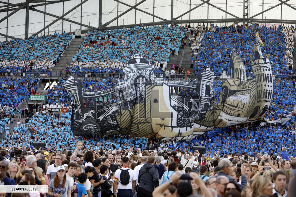 Pope Francis Visits Marseille - Mass at the Velodrome stadium