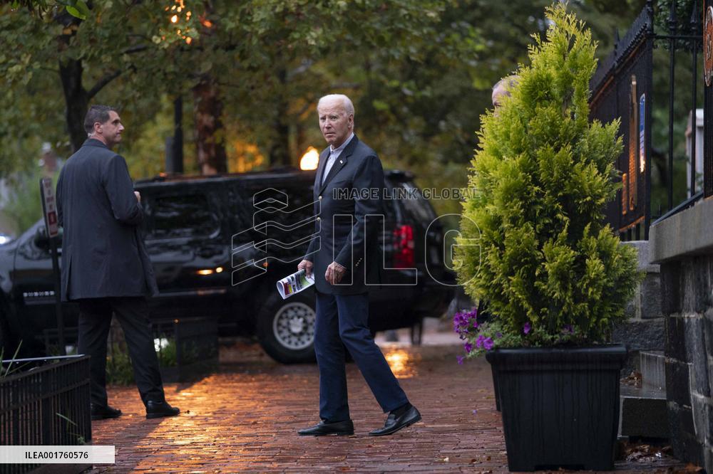 US President Joe Biden Attends Afternoon Mass in Washington, DC