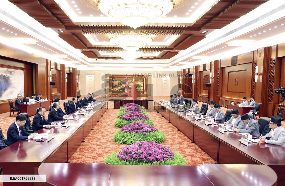 CHINA-BEIJING-ZHAO LEJI-NEPALESE PM-MEETING (CN)