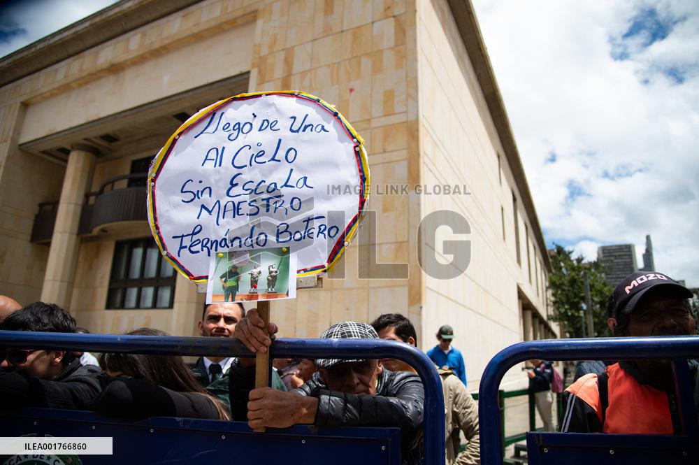 Funeral And Tribute To The Artist Fernando Botero