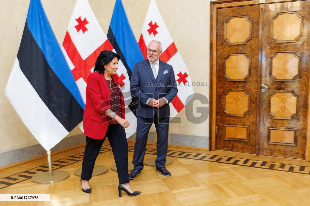 The President of Georgia visiting Estonia