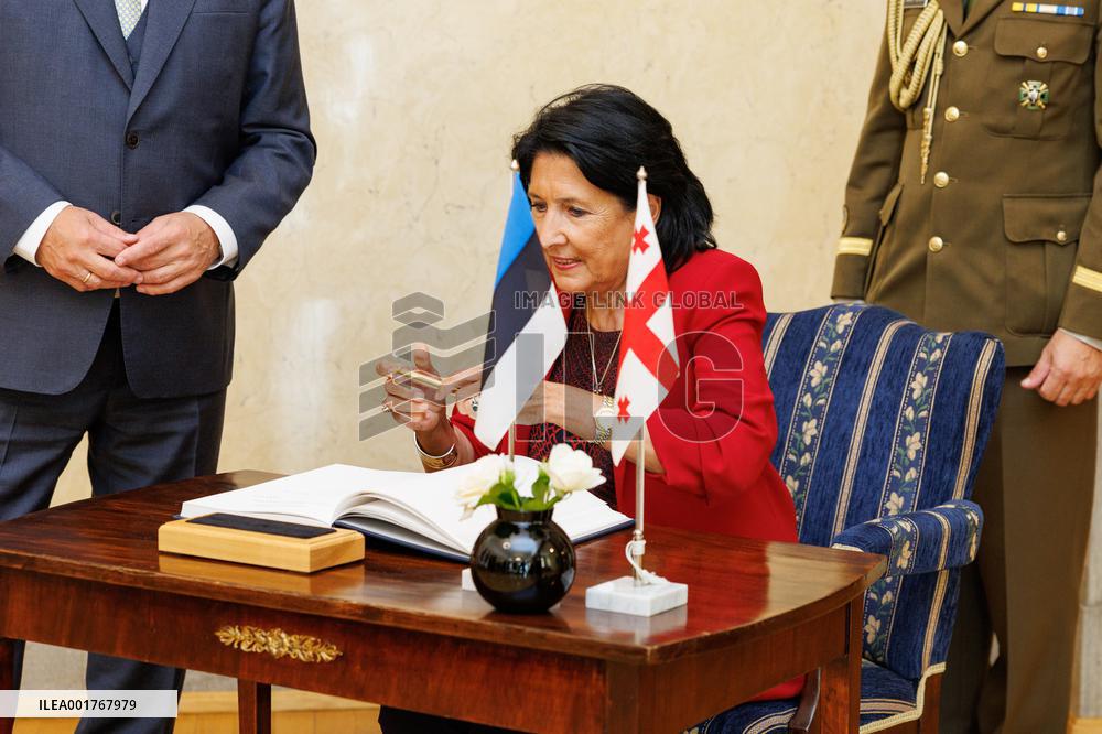 The President of Georgia visiting Estonia