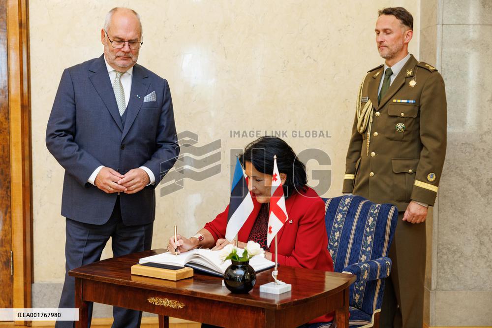 The President of Georgia visiting Estonia