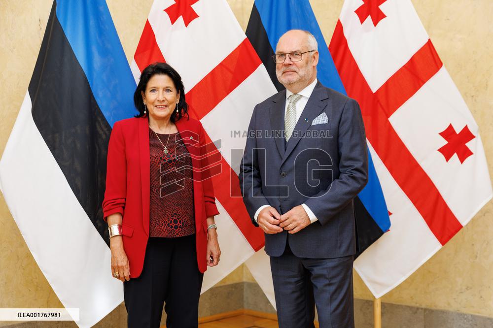 The President of Georgia visiting Estonia