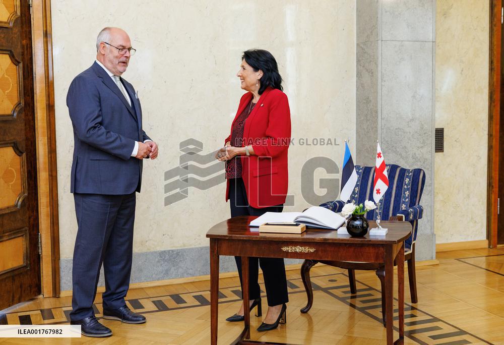 The President of Georgia visiting Estonia