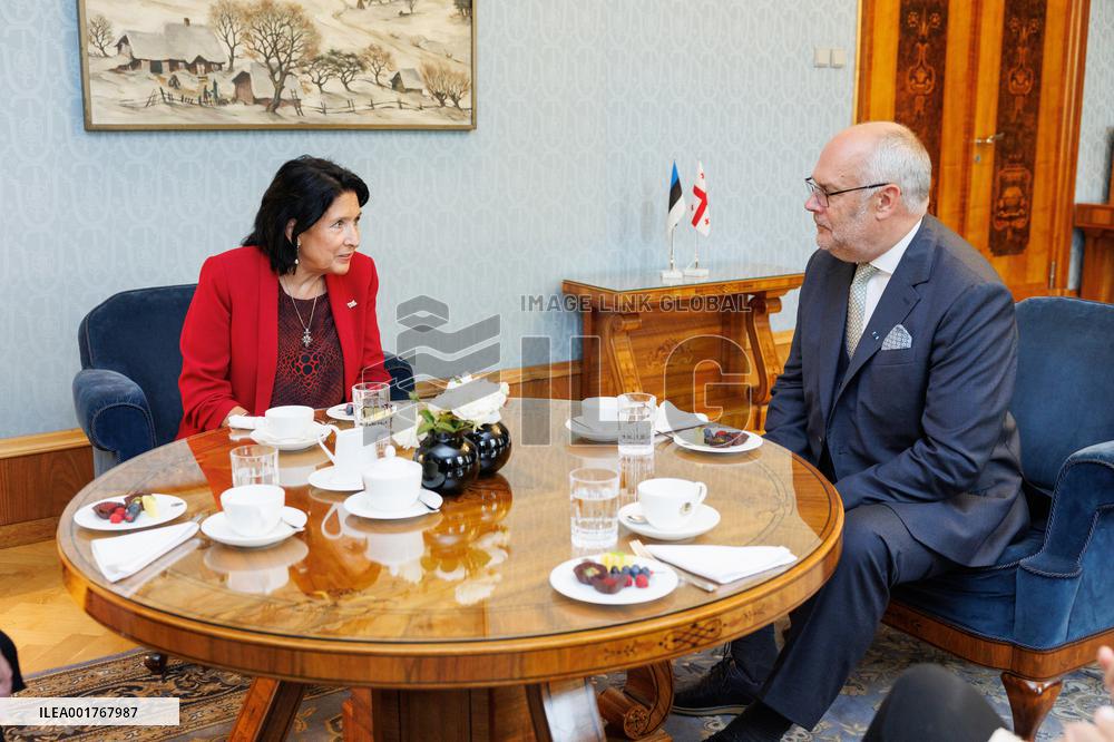 The President of Georgia visiting Estonia