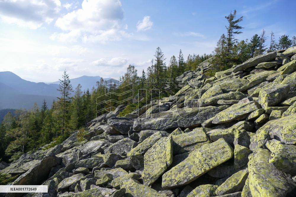 Gorgany mountain range in Ivano-Frankivsk Region
