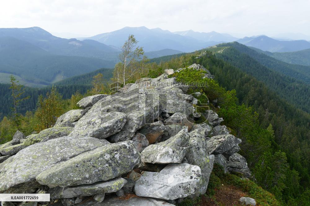 Gorgany mountain range in Ivano-Frankivsk Region