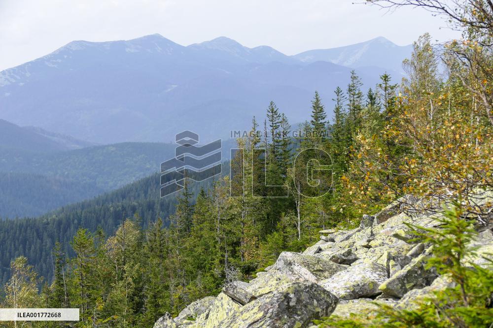Gorgany mountain range in Ivano-Frankivsk Region