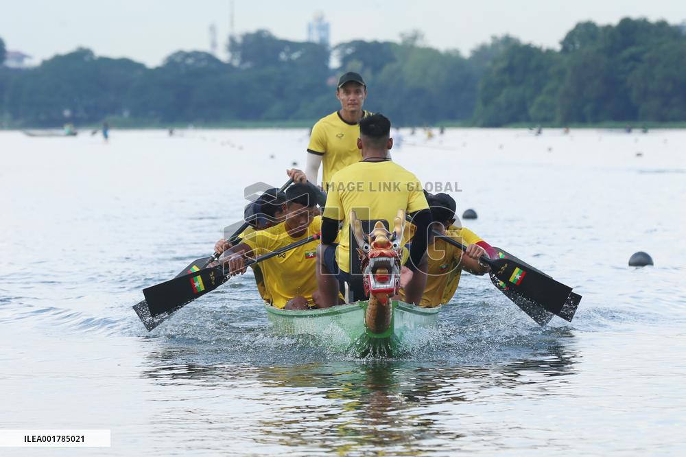 (SP) MYANMAR-YANGON-DRAGON BOAT-ASIAN GAMES-TRAINING