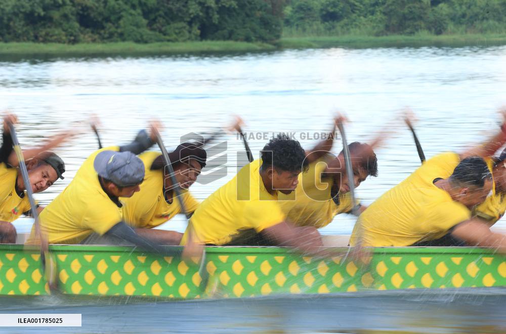(SP) MYANMAR-YANGON-DRAGON BOAT-ASIAN GAMES-TRAINING