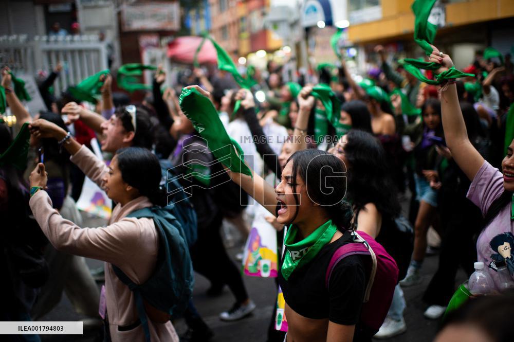 Women Protest in Support of Abortion Decriminalization in Colombia