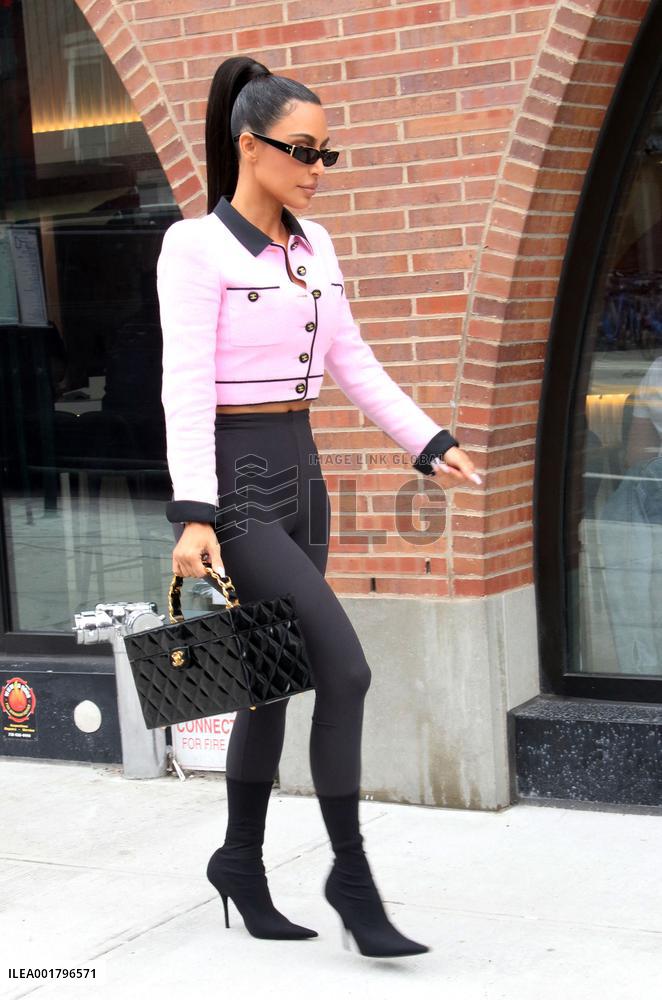 Kim Kardashian Outside Tsuta Restaurant - NYC