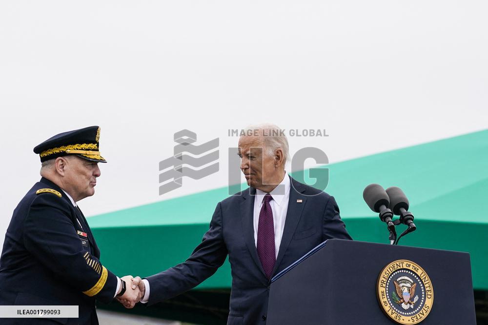 VA: President Joe Biden delivers remarks at the Armed Forces Farewell Tribute