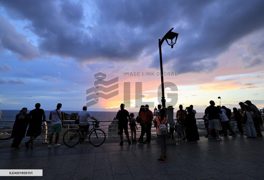 LEBANON-RAOUCHE ROCKS-SUNSET