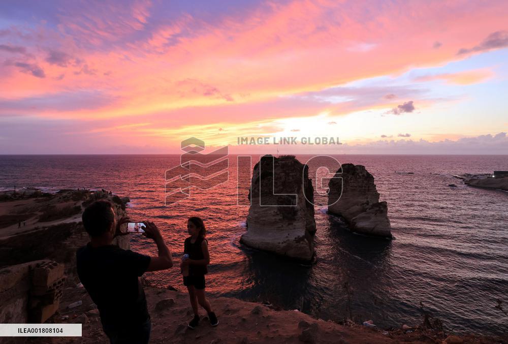 LEBANON-RAOUCHE ROCKS-SUNSET