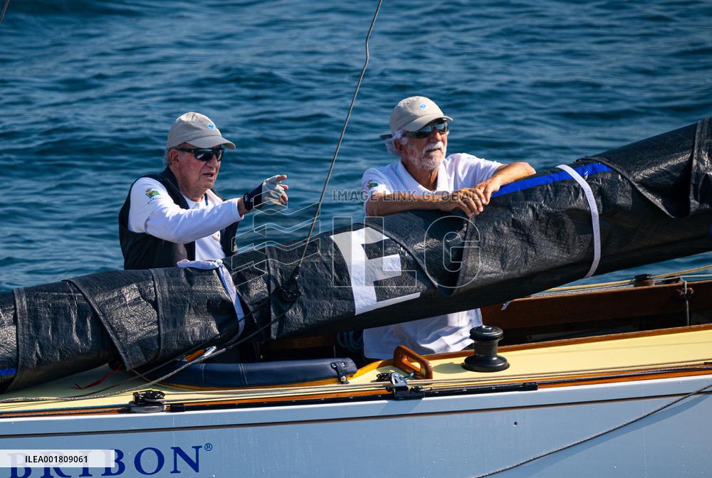 Juan Carlos And Elena of Spain In Sanxenxo