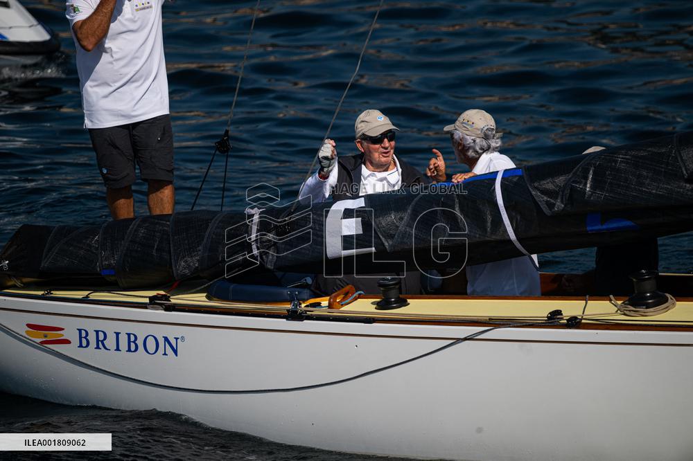Juan Carlos And Elena of Spain In Sanxenxo
