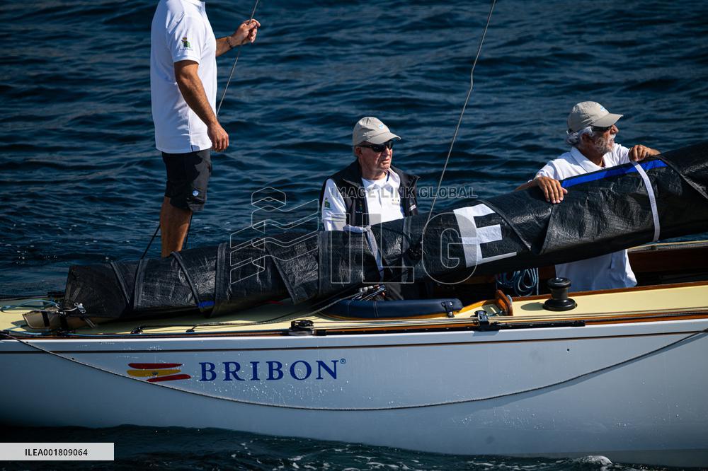Juan Carlos And Elena of Spain In Sanxenxo