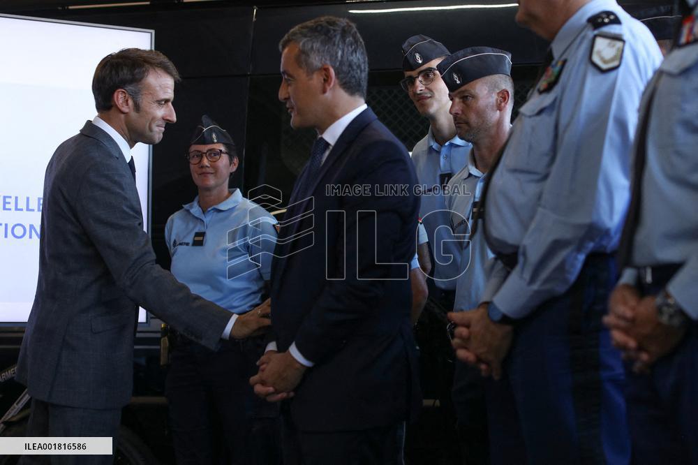 Emmanuel Macron visits Tonneins to unveil the map of 200 new gendarmerie brigades
