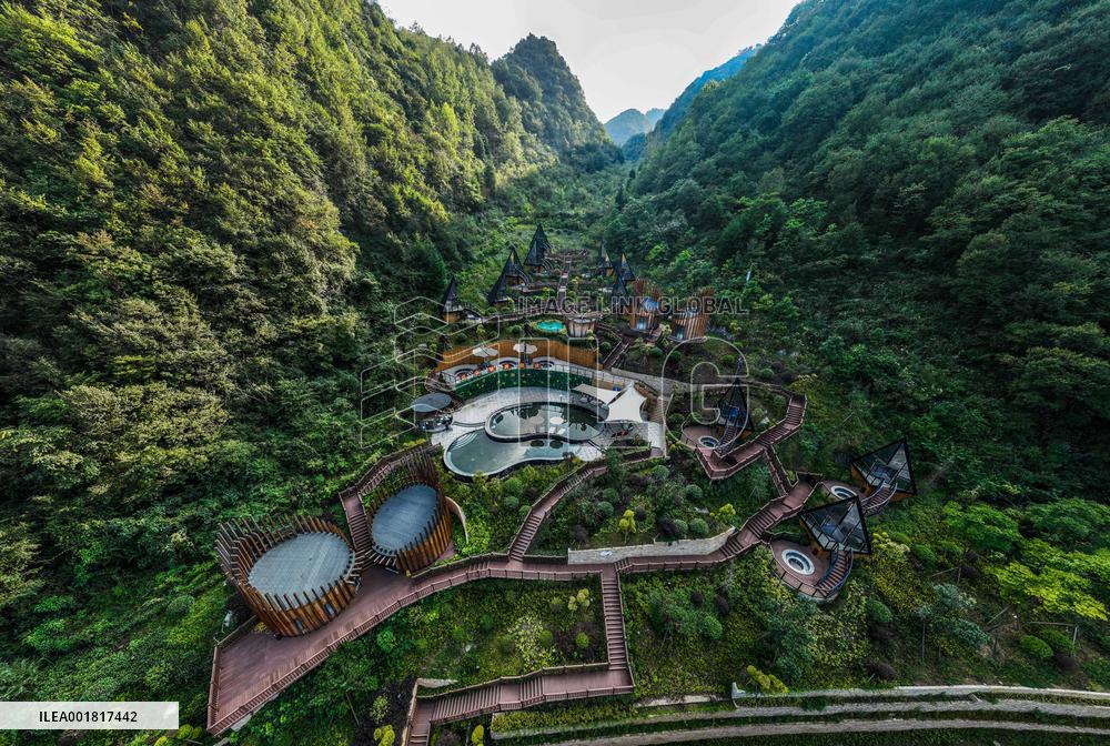 Tourists Soak in Hot Springs in Bijie