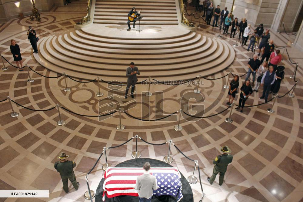 U.S. Sen. Feinstein's casket in SF