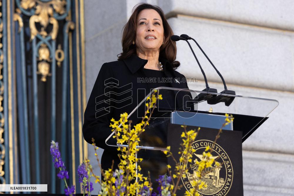 CA: Vice President Kamala Harris attends the memorial service for Senator Dianne Feinstein