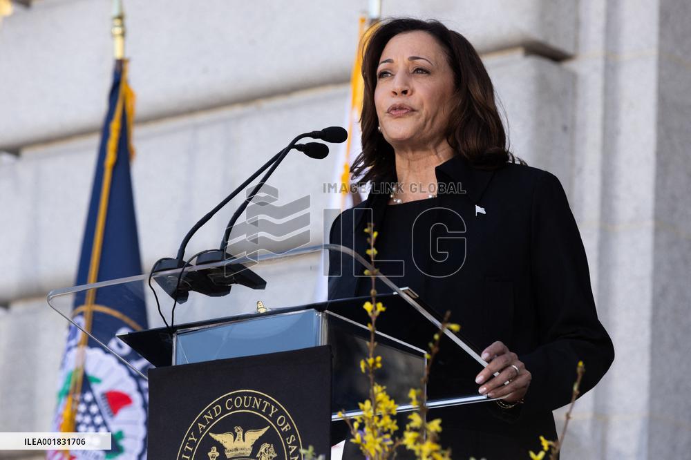 CA: Vice President Kamala Harris attends the memorial service for Senator Dianne Feinstein