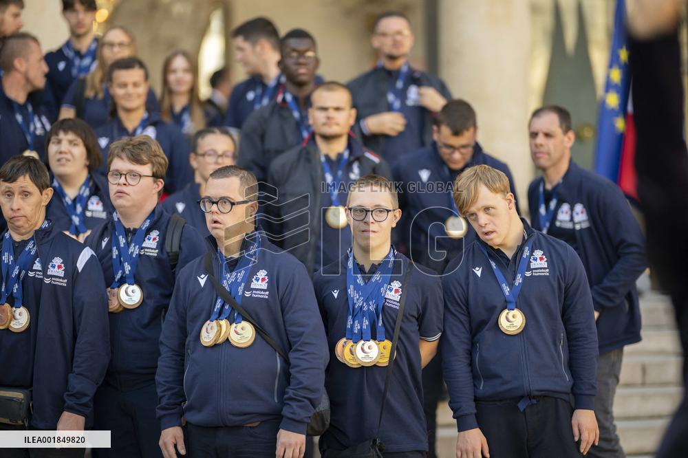 Macron Receives Athletes - Paris