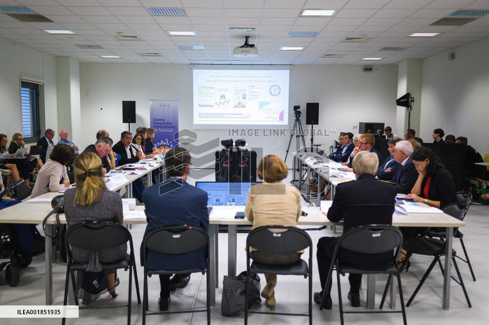 Agnes Firmin Le Bodo At A Conference At CHU - Toulouse