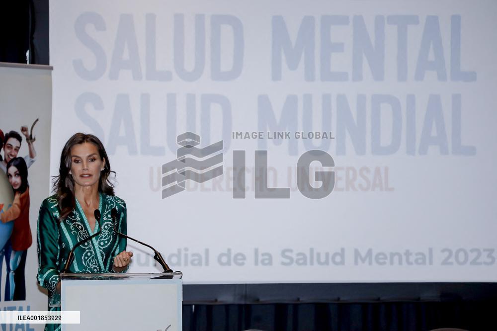 Queen Letizia At Mental Health Day Event - Madrid