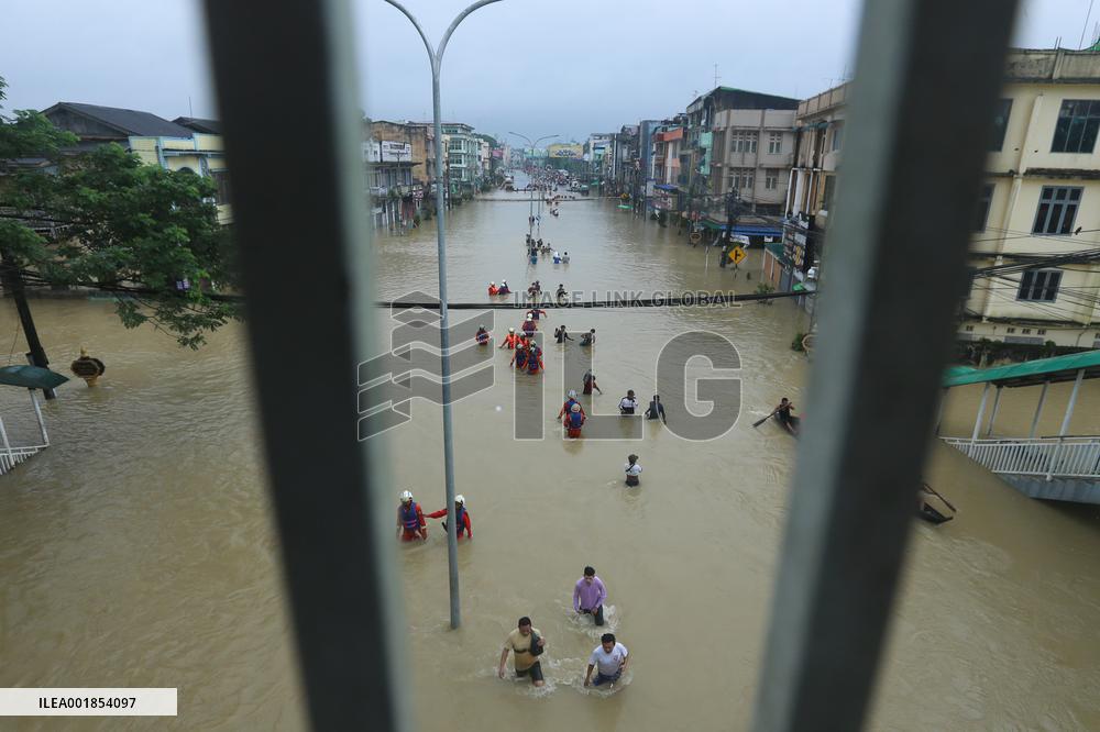 MYANMAR-BAGO-HEAVY RAIN-FLOODS