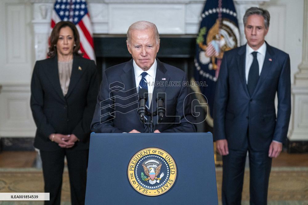 US President Joe Biden delivers remarks on the terrorist attacks in Israel